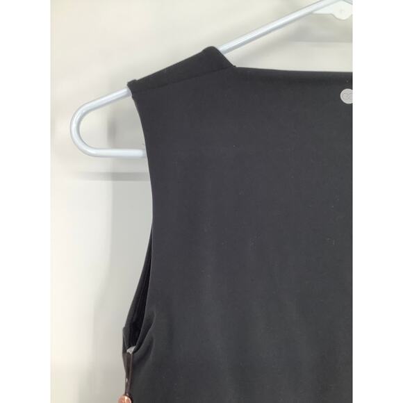 CALIA Women's Medium Black White Portrait Neck Support Cropped Tank Top M37-14 - Picture 4 of 7